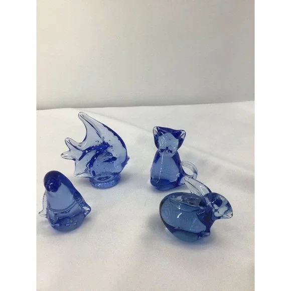 UNITED STATES COMMEMORATIVE FINE ART GALLERY 4 BLUE CRYSTAL PAPERWEIGHTS - Picture 4 of 12